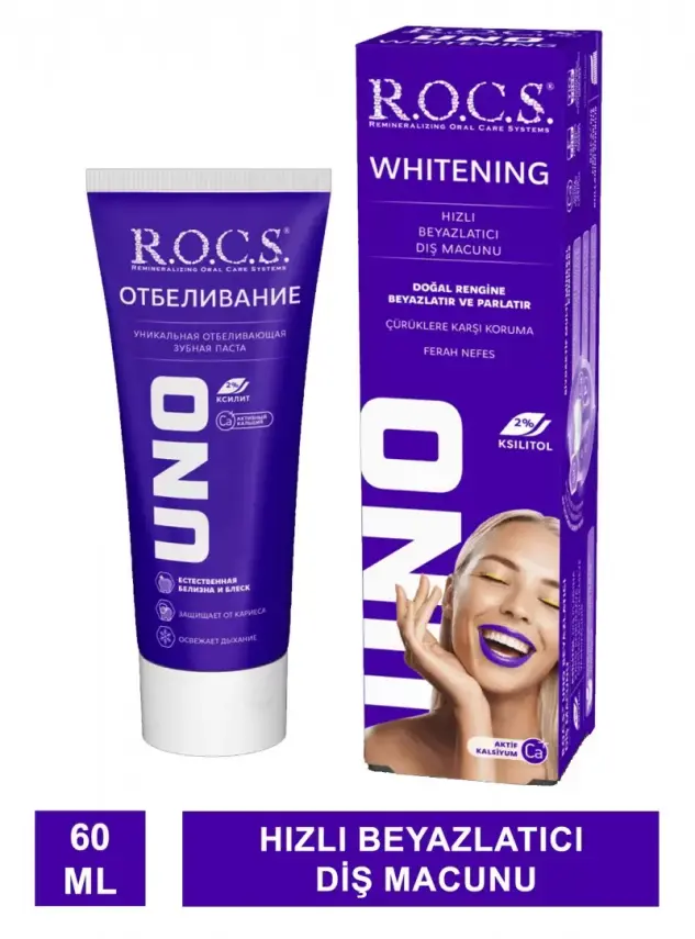 Rocs Uno Whitening - Beyazlatıcı - Diş Macunu 60 ml - 2