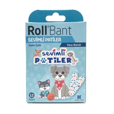 Roll Bant Yara Bandı Sevimli Patiler 12li - Roll