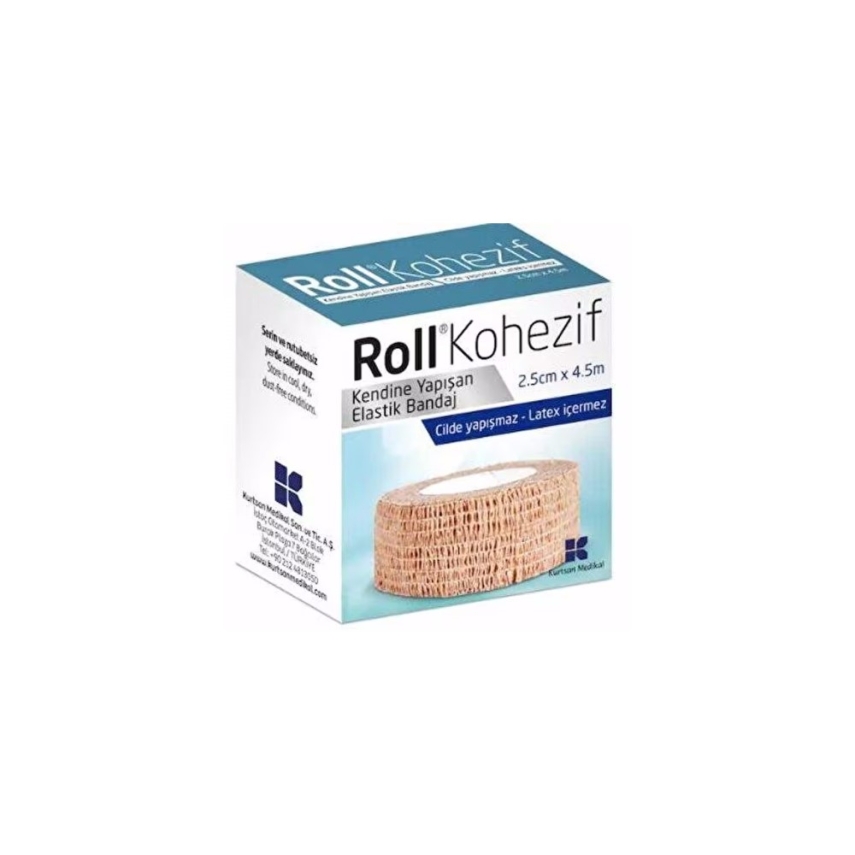 Roll Kohezif Yapışkanlı Bandaj 2,5 cm x 4,5 m - 1