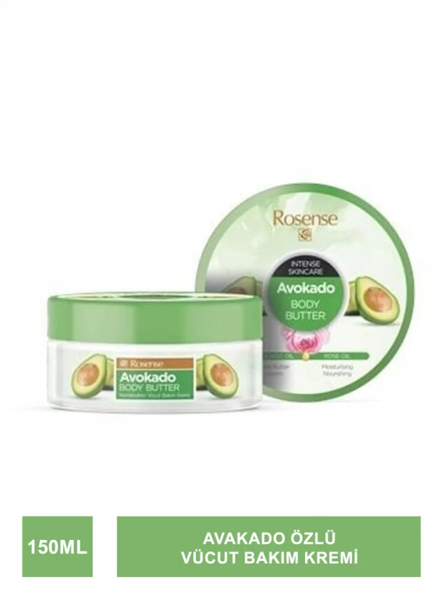 Rosense Avokado Body Butter - Nemlendirici Vücut Bakım Kremi - 150 ml - Rosense