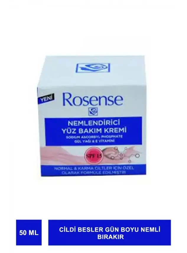 Rosense Nemlendirici Yüz Bakım Kremi Normal & Karma Cilt Tipleri İçin 50ml - 1