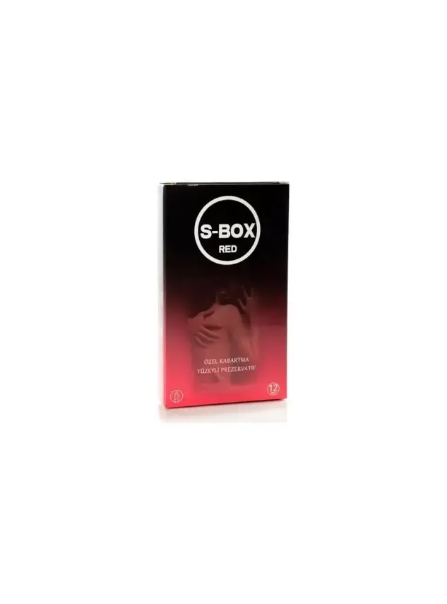 S-BOX Prezervatif Red Kabartma Yüzeyli 12 adet - 1