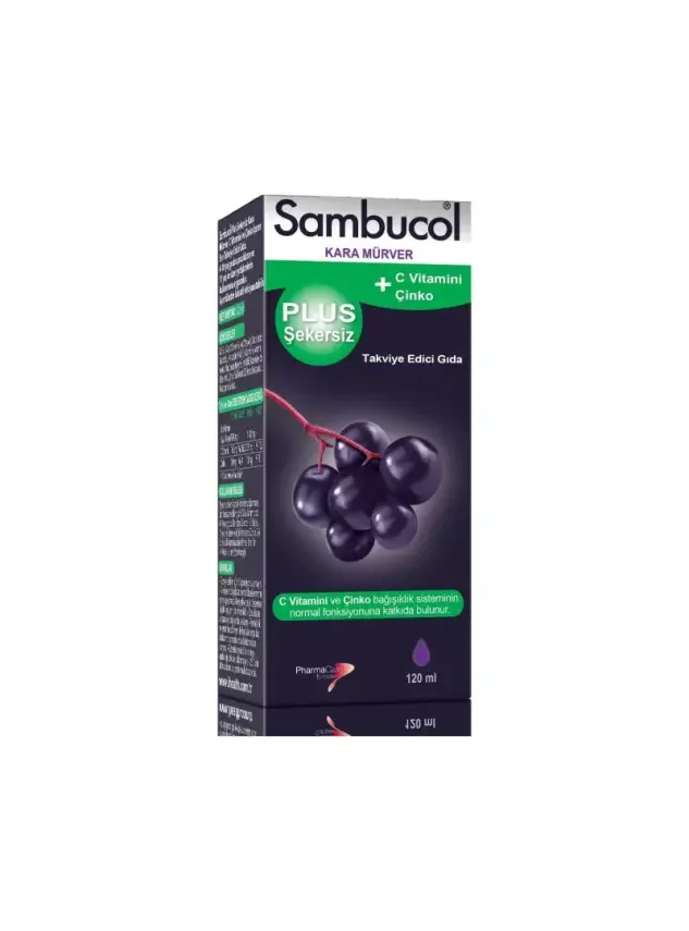 Sambucol Kara Mürver Plus Şekersiz 120ml - 1