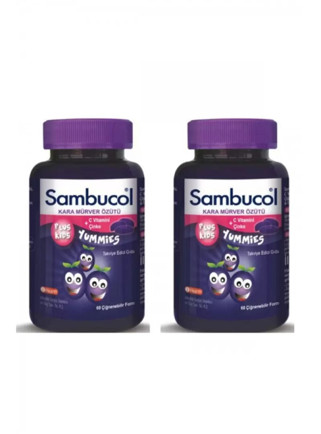 Sambucol Plus Kids Yummies 60 Çiğnenebilir Jelibon 2'li Set - Sambucol