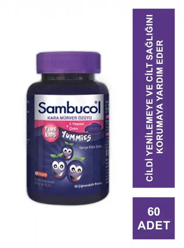 Sambucol Plus Kids Yummies Gıda Takviyesi 60 Adet - 1