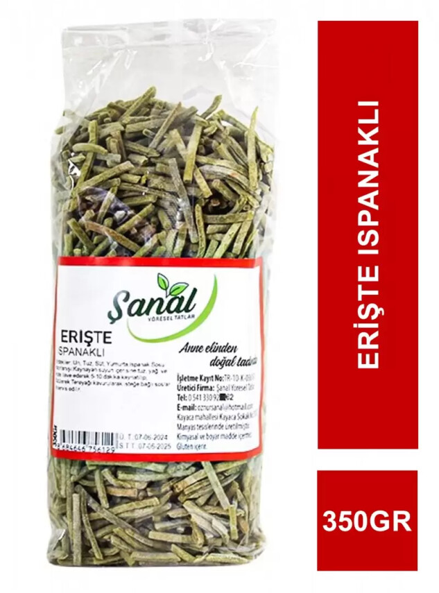 Şanal Erişte Ispanaklı 350gr - Şanal Yöresel Tatlar