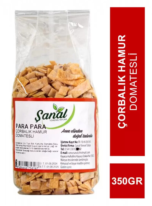 Şanal Para Para Çorbalık Hamur Domatesli 350gr - Şanal Yöresel Tatlar