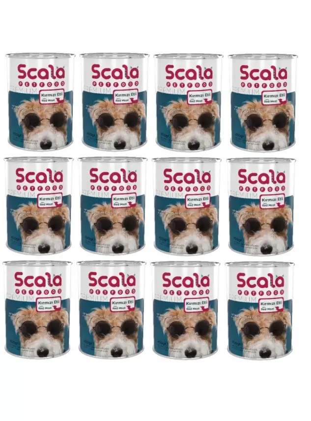 Scala Kırmızı Etli Yetişkin Köpek Maması Konservesi 12 Adet 400 gr - 1