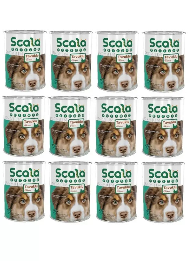 Scala Tavuklu Yavru Köpek Maması Konservesi 12 Adet 400 gr - 1