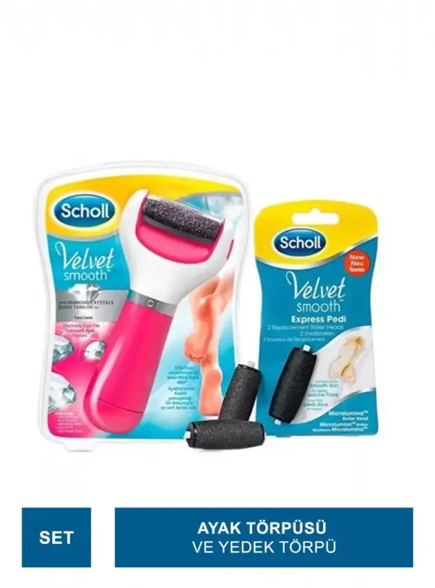Scholl Velvet Smooth Ayak Törpüsü + Velvet 2' li Yedek Törpü HEDİYE - 2