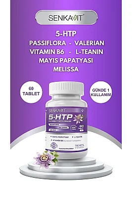 Senkavit 5 HTP, Valeriana, Melisa, L-Teanin ve Vitamin B6 içeren 60 Lı Tablet - Senkavit