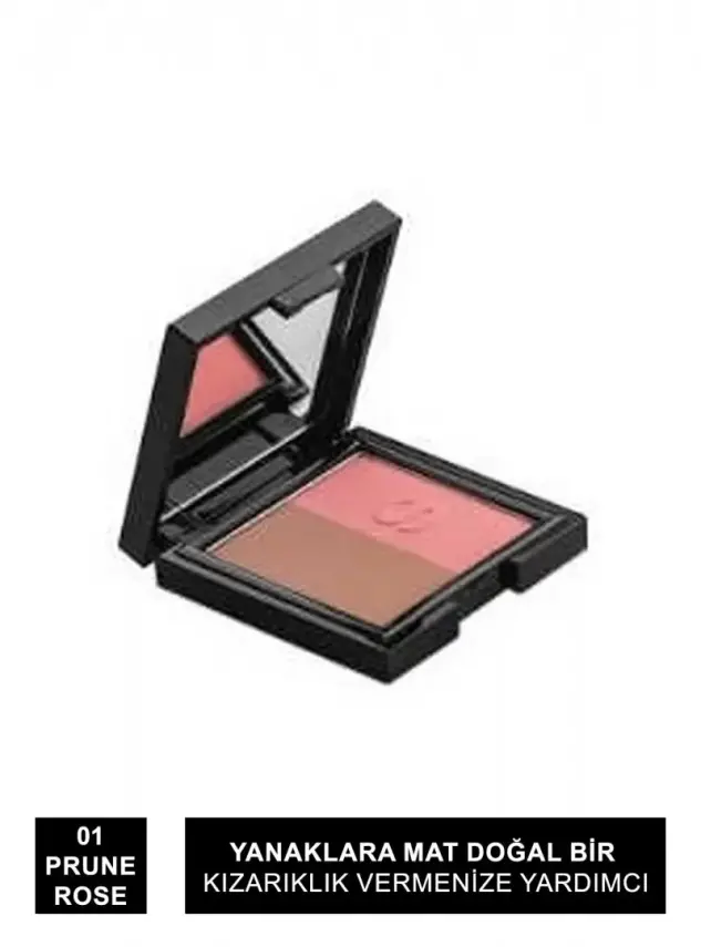 Sensilis Hydrablush Bi-Colour Moisturizing Blusher Naturel/Pembe Allık 01 - Prune/Rose- - 3