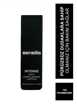 Sensilis Intense Matt Long-Lasting Lipstick Ruj 102 - Framboise - 3,5 ml - 2