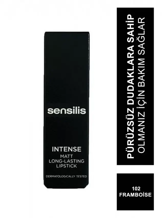 Sensilis Intense Matt Long-Lasting Lipstick Ruj 102 - Framboise - 3,5 ml - 2