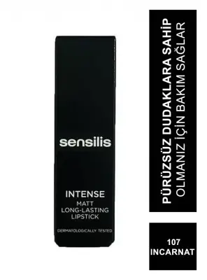 Sensilis Intense Matt Long-Lasting Lipstick Ruj 107 - Incarnat - 3,5 ml - 2