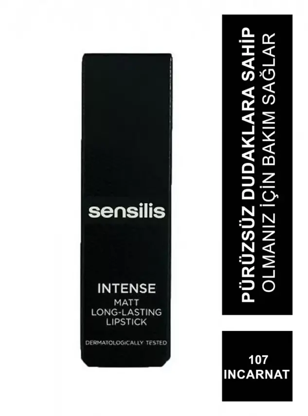 Sensilis Intense Matt Long-Lasting Lipstick Ruj 107 - Incarnat - 3,5 ml - 2