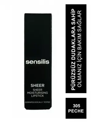 Sensilis Sheer Moisturizing Lipstick Ruj 305 - Peche - 3,5 ml - 2