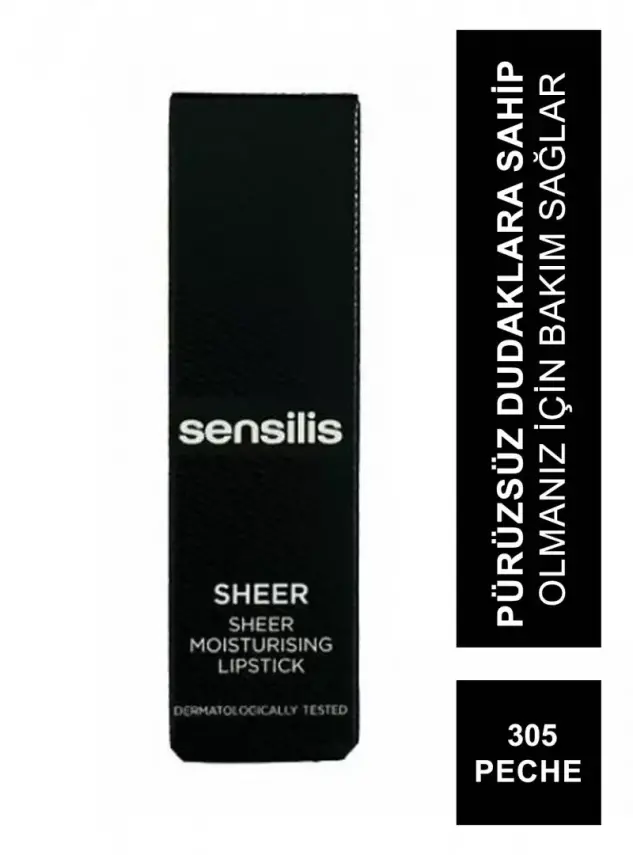 Sensilis Sheer Moisturizing Lipstick Ruj 305 - Peche - 3,5 ml - 2