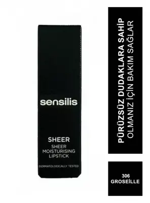 Sensilis Sheer Moisturizing Lipstick Ruj 306 - Groseille - 3,5 ml - 2