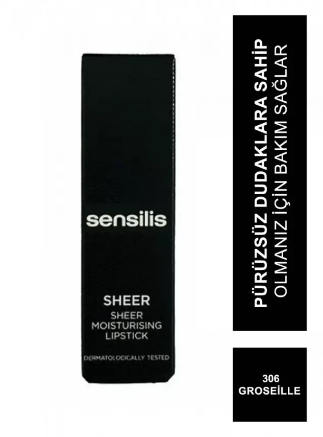 Sensilis Sheer Moisturizing Lipstick Ruj 306 - Groseille - 3,5 ml - 2