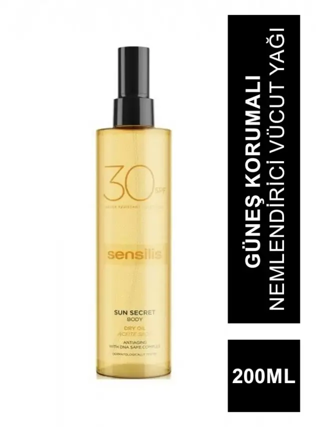 Sensilis Sun Secret Body Dry Oil spf30+ AntiAging 200 ml-Güneş Korumalı Nemlendirici Vücut Yağı - 2