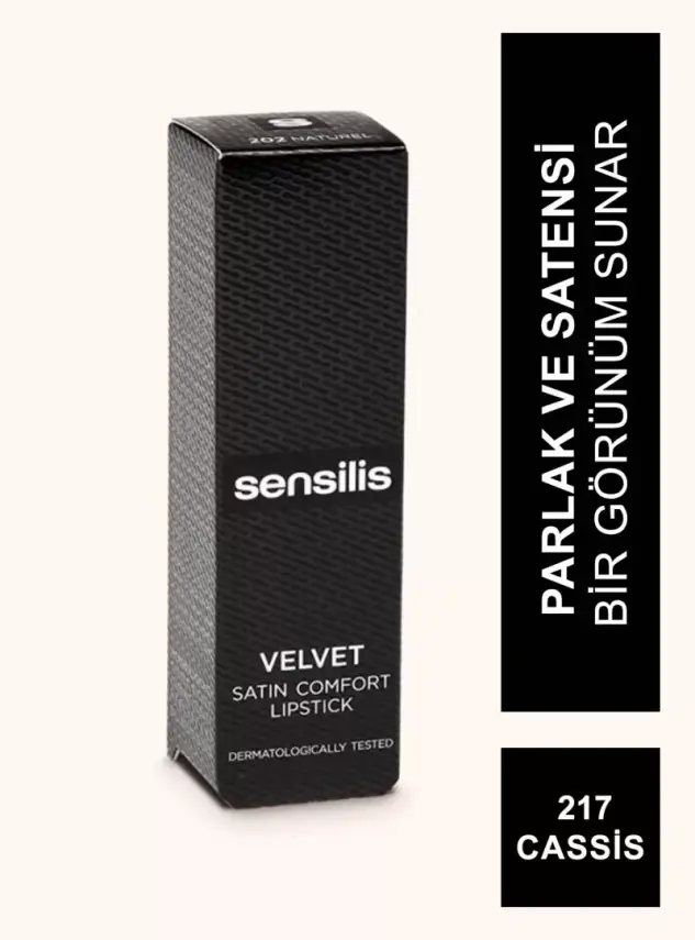 Sensilis Velvet Satin Comfort Lipstick Ruj 217 - Cassis - 3,5 ml - 3