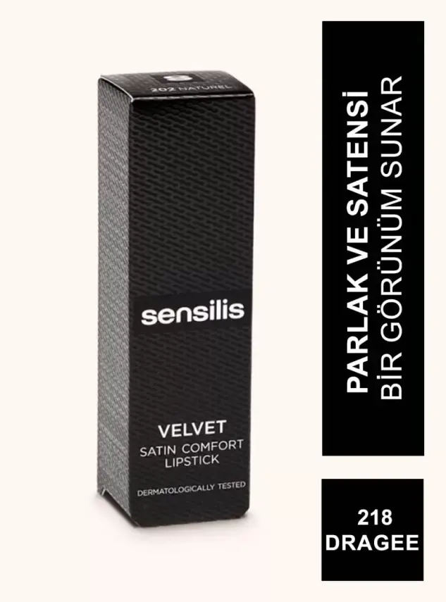 Sensilis Velvet Satin Comfort Lipstick Ruj 218 - Dragee - 3,5 ml - 3