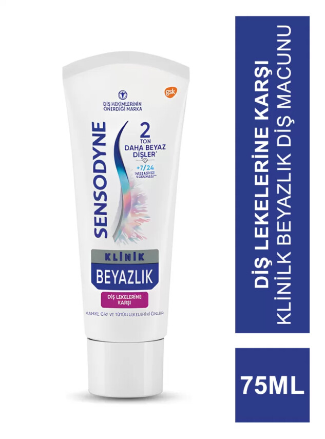 Sensodyne Klinik Beyazlık Diş Lekelerine Karşı Diş Macunu 75ml - Sensodyne
