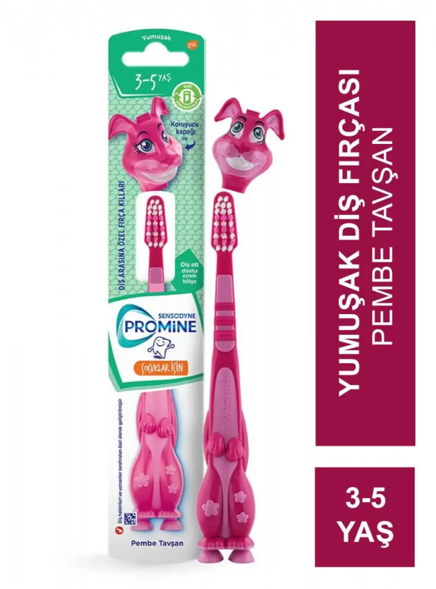 Sensodyne Promine Kids 3-5 Yaş Diş Fırçası - Yumuşak - Pembe Tavşan - - Sensodyne