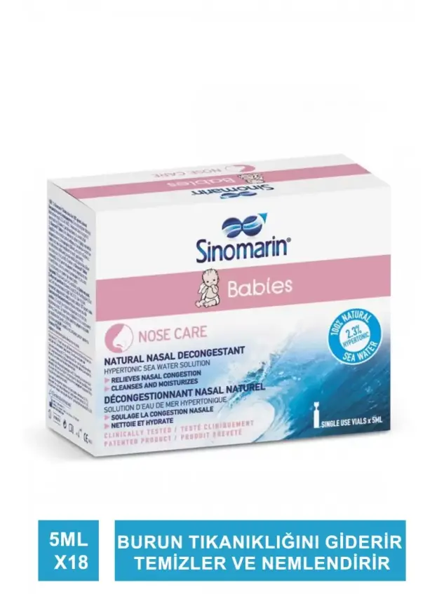 Sinomarin Babies Deniz Suyu Serum Fizyolojik 5ml x 18 Flakon - 1