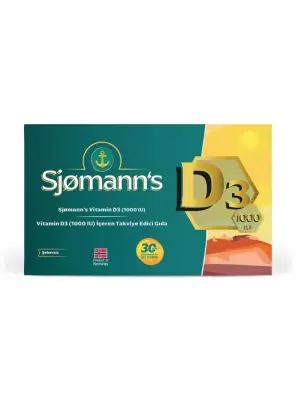 Outlet - Sjomann's D3 1000IU 30 Çiğnenebilir Jel Tablet - Sjomanns