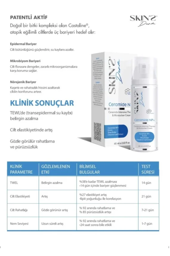 Skins Derm Ceramide NP+ Intensive Therapy & Moisturizer Cream 60ml - 5