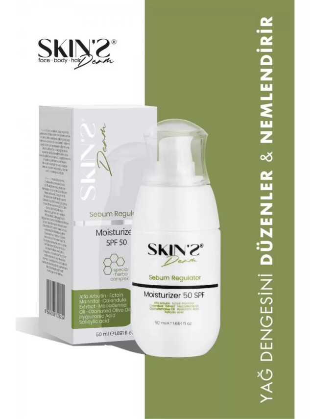 Skins Derm Sebum Regulator Moisturizing Spf50 Cream 50 ml - Skin's Derm