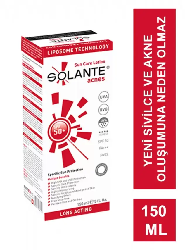 Solante Acnes Lotion Akne ve Sivilce Spf 50 150 ml - 1