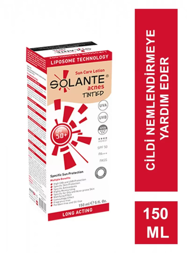 Solante Acnes Tinted Spf 50 Güneş Losyonu 150 ml - Solante