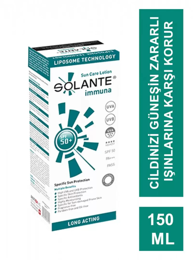 Solante Immuna Spf 50+ Sun Care Lotion 150 ml İmmunolojik Koruma Güneş Losyonu - Solante