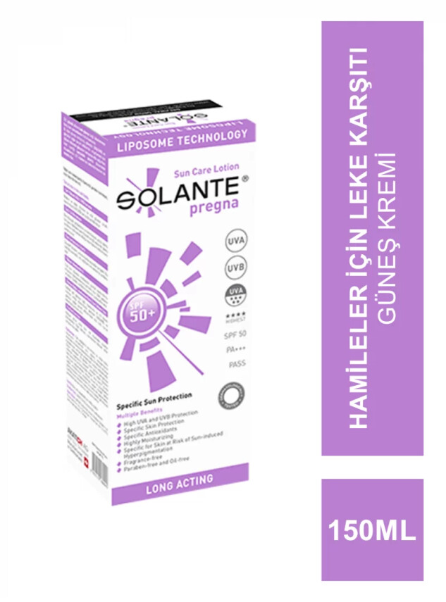 Solante Pregna SPF 50+ Güneş Losyonu 150ml Hamilelere Özel Güneş Koruyucu - Solante