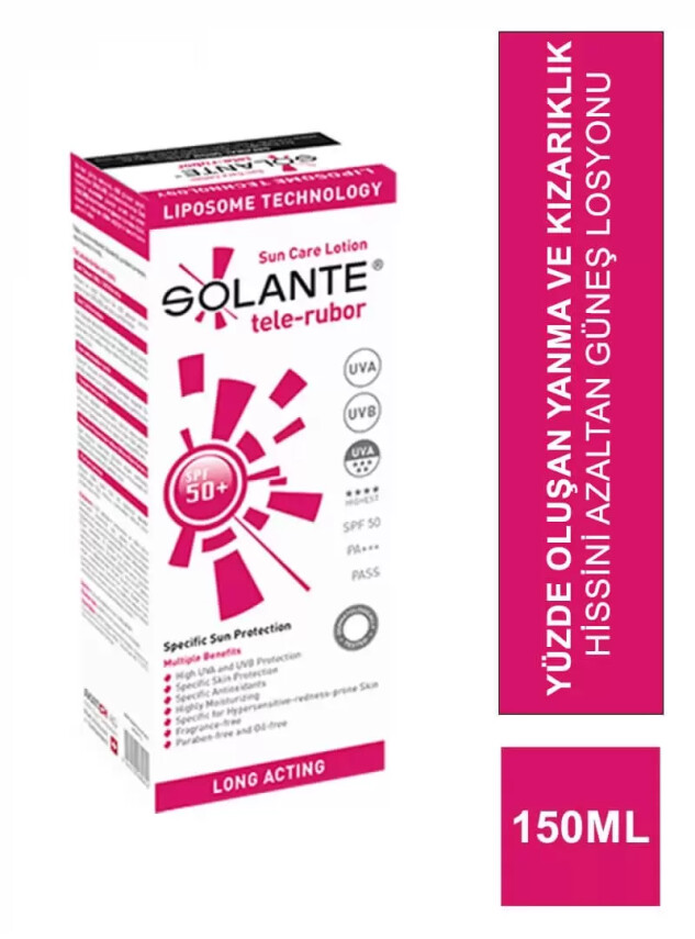 Solante Tele-Rubor Lotion Spf 50 150 ml - Güneş Koruyucu Losyon - Solante