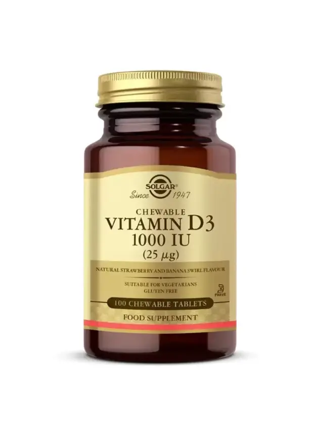 Solgar Chewable Vitamin D3 1000 IU 100 Çiğnenebilir Tablet - 1