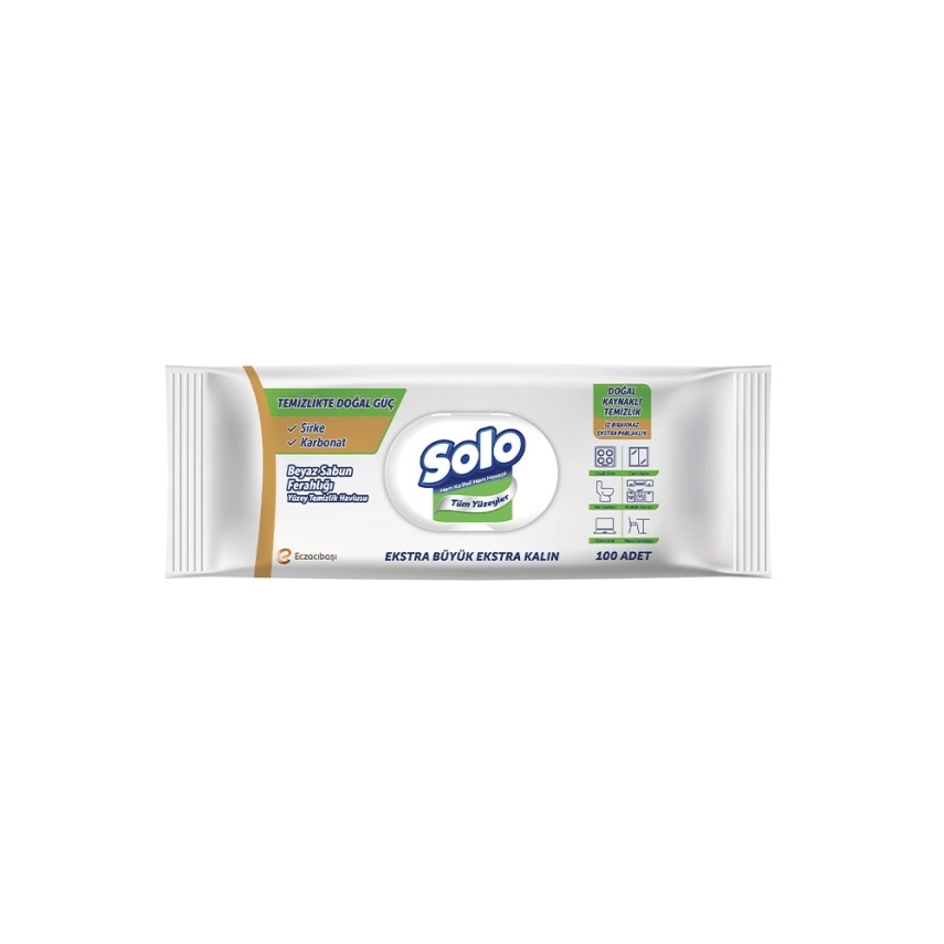 Solo Yüzey Temizleyici Mendil Doğal Sabun 100'lü - 1