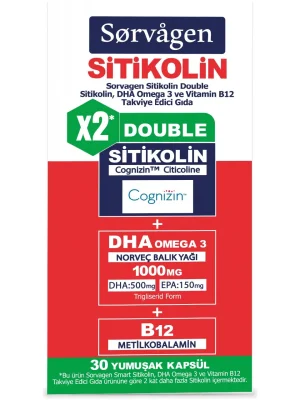 Sorvagen Double Sitikolin DHA 30 Kapsül - Sorvagen