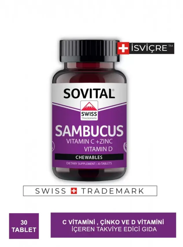 Sovital Sambucus - Kara Mürver - 30 Kapsül - 2