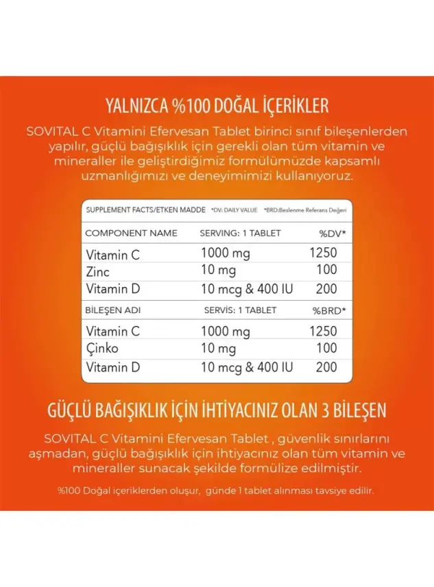 Sovital Vitamin C 20 Efervesan Tablet - 2