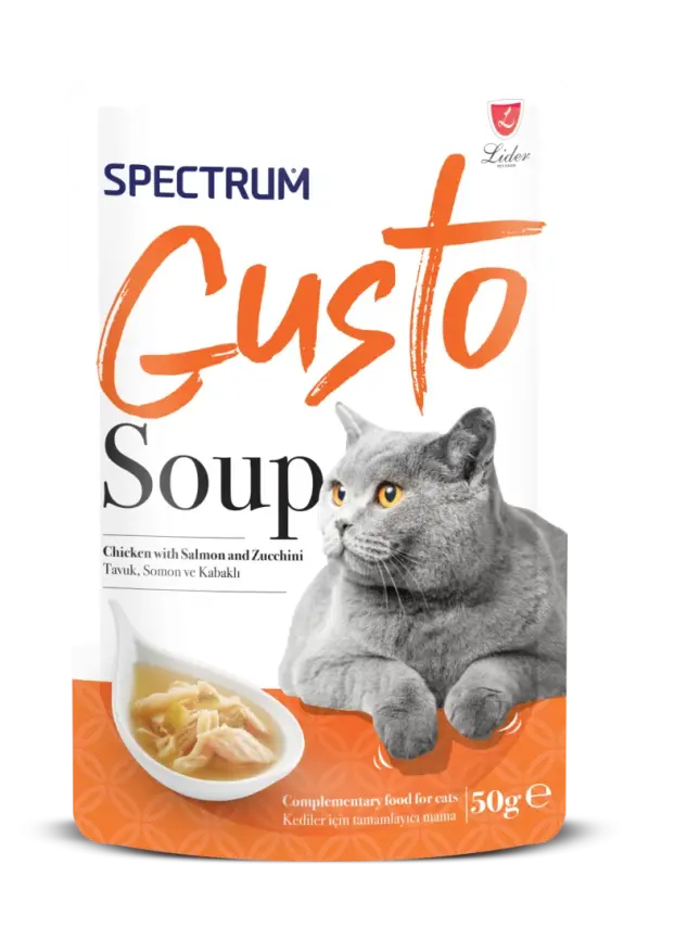 Spectrum Gusto Tavuklu,Somon ve Kabaklı Kedi Çorba 50gr - 1