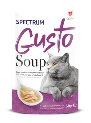 Spectrum Gusto Ton Balıklı Tavuklu ve Tatlı Patatesli Kedi Çorba 50gr - Spectrum