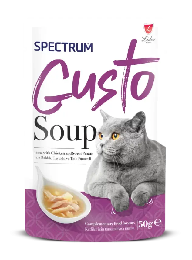 Spectrum Gusto Ton Balıklı Tavuklu ve Tatlı Patatesli Kedi Çorba 50gr - 1