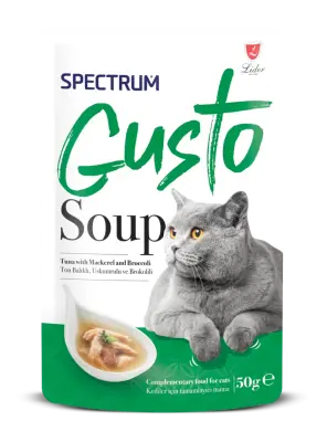 Spectrum Gusto Ton Balıklı , Uskumru ve Brokoli Kedi Çorba 50gr - Spectrum