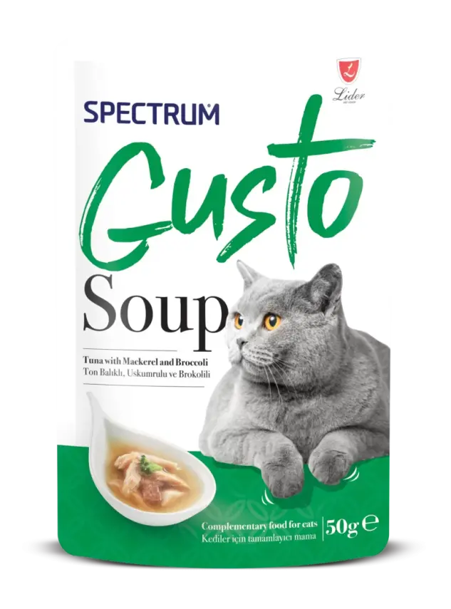 Spectrum Gusto Ton Balıklı , Uskumru ve Brokoli Kedi Çorba 50gr - 1