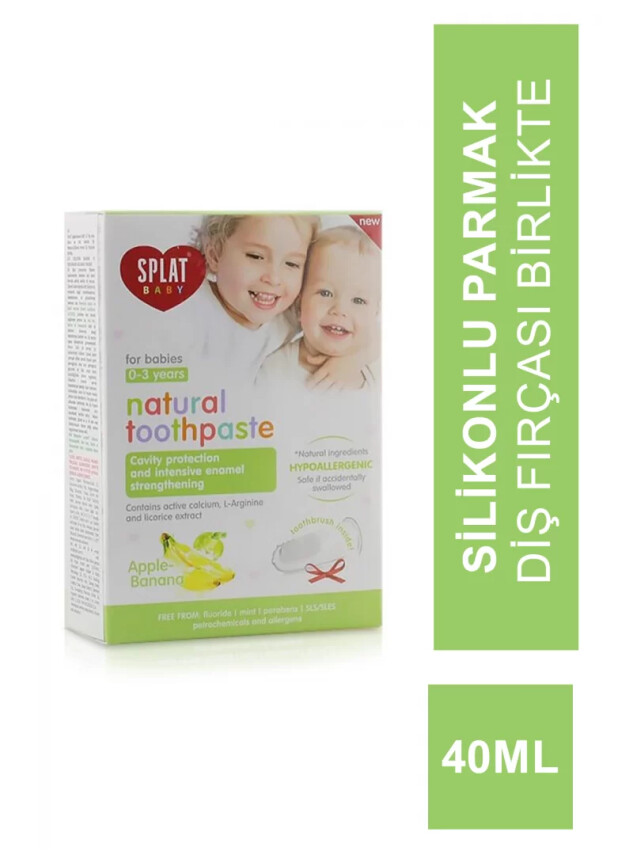 Splat Baby Apple+Banana 0-3 Yaş Diş Macunu 40ml + Fırçası - Splat