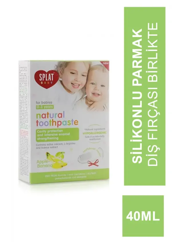 Splat Baby Apple+Banana 0-3 Yaş Diş Macunu 40ml + Fırçası - 1